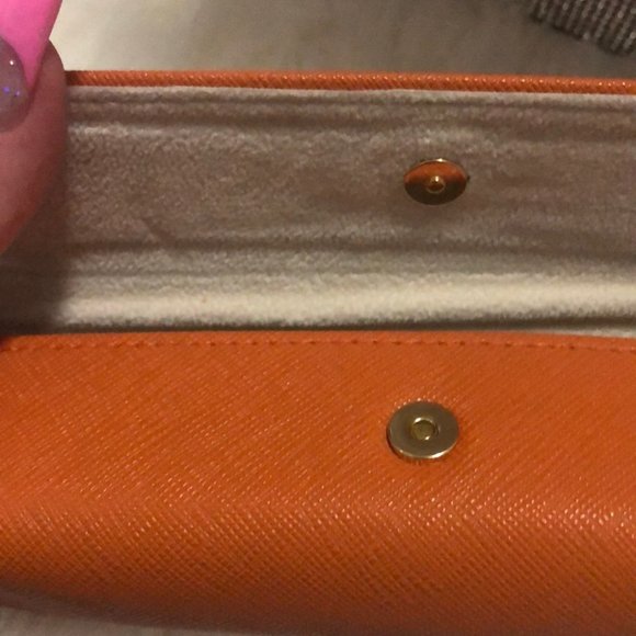 Tory Burch sunglass case and pouch mini cute thin orange luxury summer shades - Picture 6 of 6